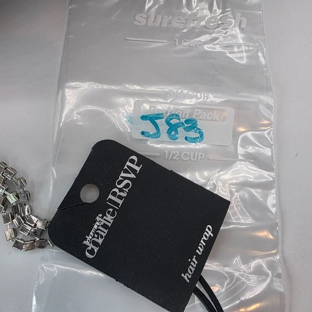 Charming Charlie‎ RSVP Womens Hair Wrap Silver Rhinestone Stretchable 18